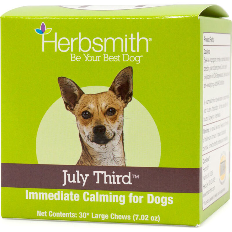 Herbsmith July Third Calming Aid Soft Chews Dog Supplement, Large, 30-count image number null