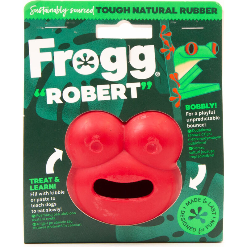 Frogg Rubber Treat-Dispensing Dog Toy, Robert, Red, 2.8-in image number null