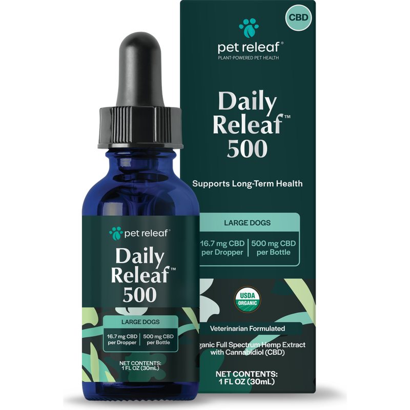 Pet Releaf Hemp Oil Daily Releaf Dog Supplement, 500 mg, 1-oz image number null