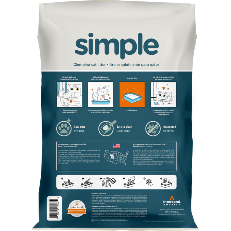 Intersand Simple Clumping Cat Litter, Unscented, 40-lb image number null