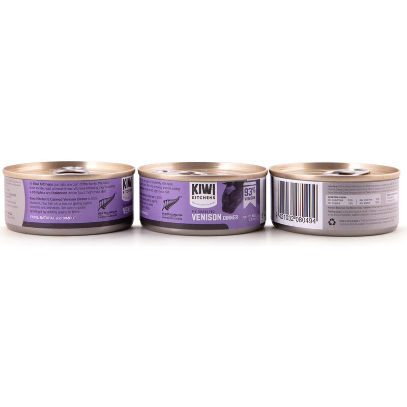 Kiwi Kitchens Canned Cat Food, Venison, 3-oz image number null