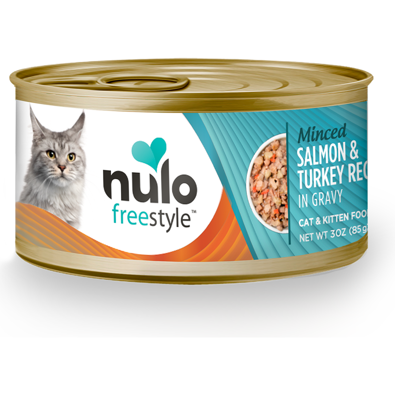 Nulo Freestyle Grain-Free Canned Cat Food, Minced, Salmon & Turkey, 3-oz image number null