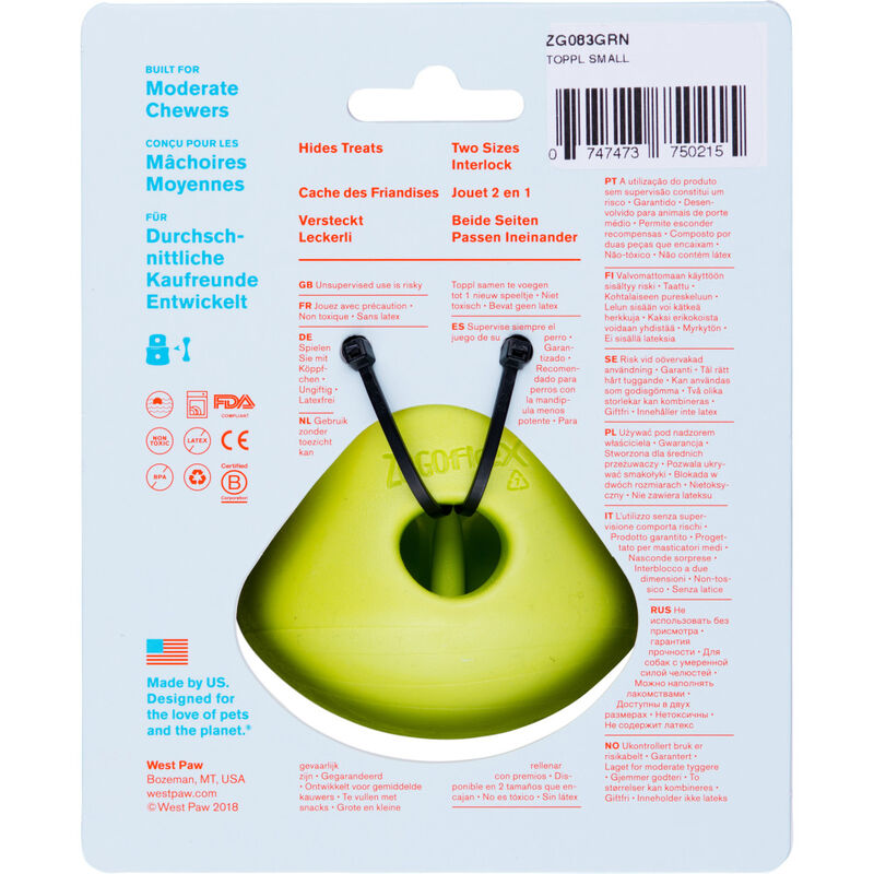 West Paw Zogoflex Dog Toy, Toppl, Green image number null