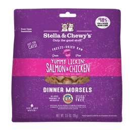 Stella & Chewy's Dinner Morsels Raw Freeze-Dried Cat Food, Yummy Lickin' Salmon & Chicken