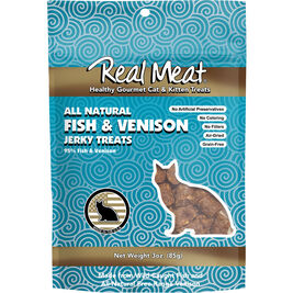 The Real Meat Company Jerky Cat Treats, Fish & Venison, 3-oz