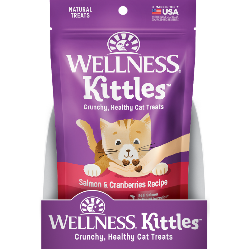 Wellness Kittles Crunchy Cat Treats, Salmon & Cranberries, 2-oz image number null