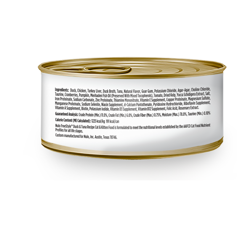Nulo Freestyle Grain-Free Canned Cat Food, Pate, Duck & Tuna, 5.5-oz image number null
