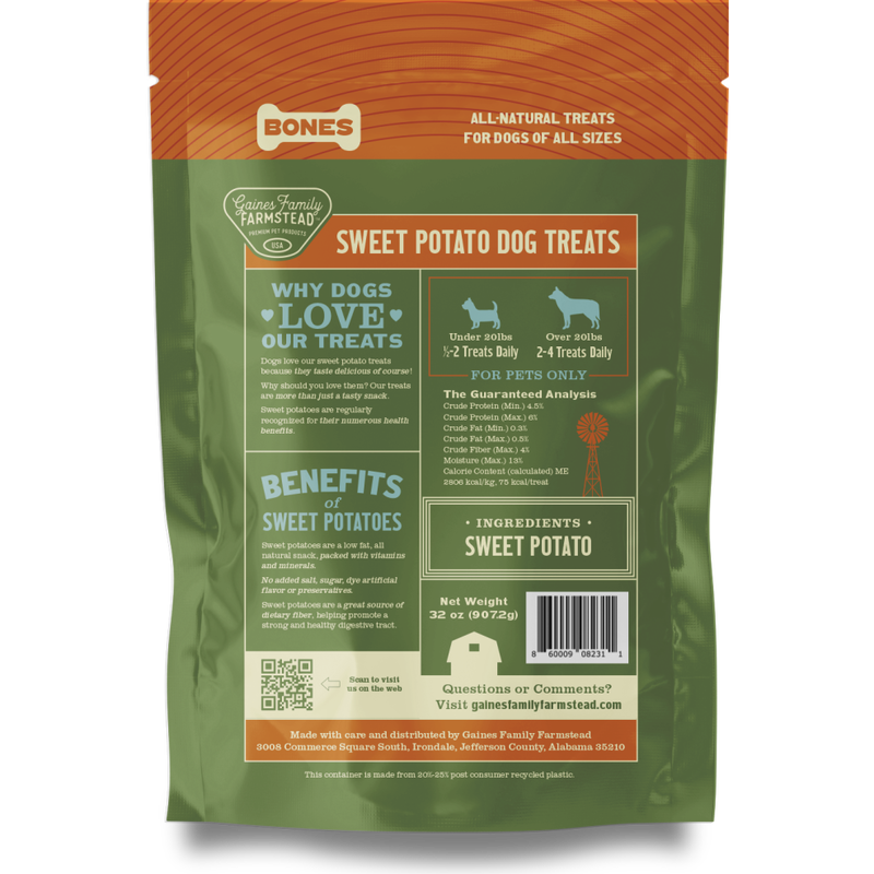 Gaines Family Farmstead Bones Dog Treats, Sweet Potato, 8-oz image number null
