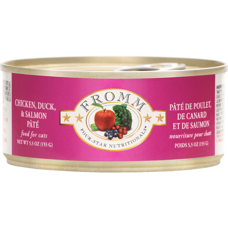 Fromm Four-Star Canned Cat Food, Chicken, Duck, & Salmon Pate, 5.5-oz image number null
