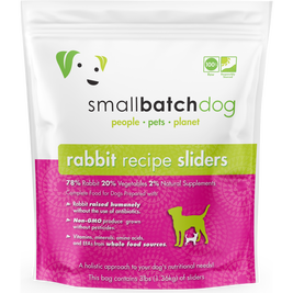 Small Batch Raw Frozen Dog Food, Sliders, Rabbit, 3-lb