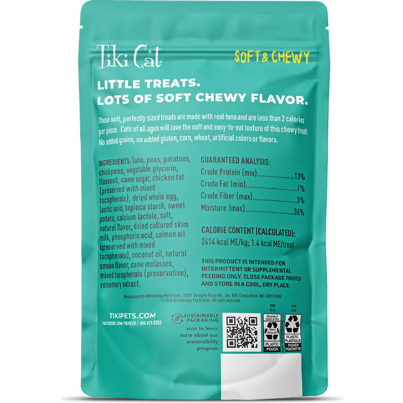 Tiki Cat Soft & Chewy Cat Treats, Tuna, 6-oz image number null