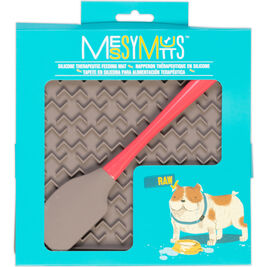 Messy Mutts Silicone Therapeutic Dog Feeding Mat, Warm Grey