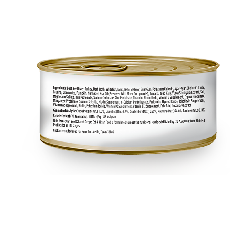 Nulo Freestyle Grain-Free Canned Cat Food, Pate, Beef & Lamb, 5.5-oz image number null