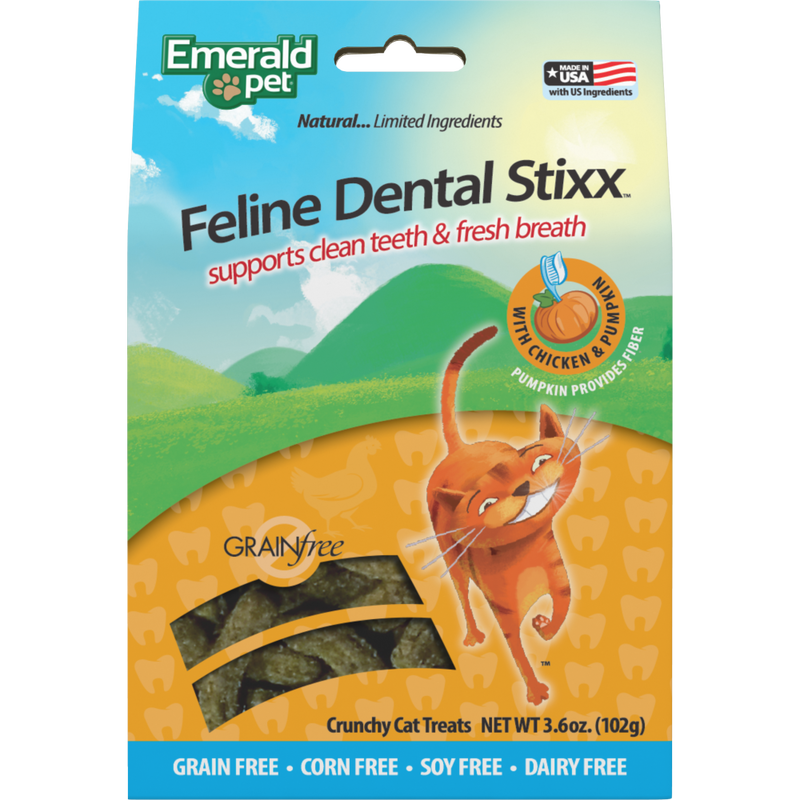 Emerald Pet Dental Stixx Cat Treats, Chicken & Pumpkin, 3.6-oz image number null