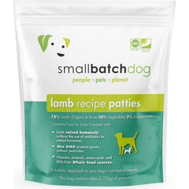 Small Batch Raw Frozen Dog Food, Patties, Lamb, 6-lb