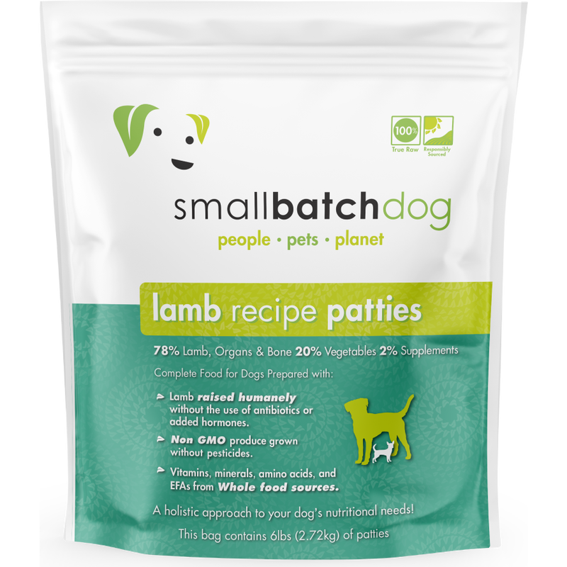 Small Batch Raw Frozen Dog Food, Patties, Lamb, 6-lb image number null