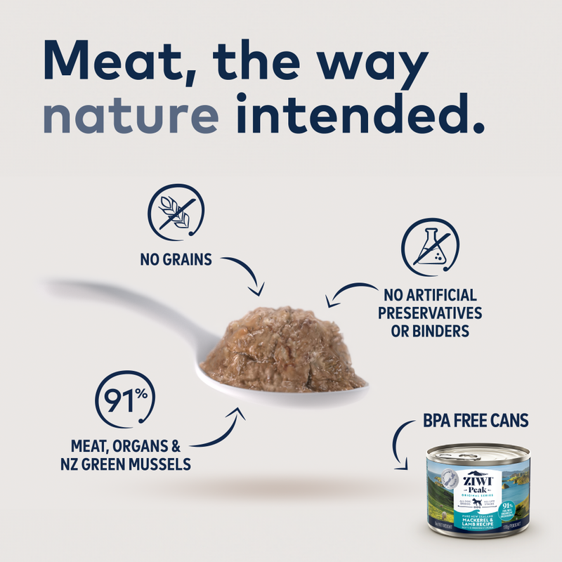 ZIWI Peak Original Series Canned Dog Food, Mackerel & Lamb, 6-oz image number null