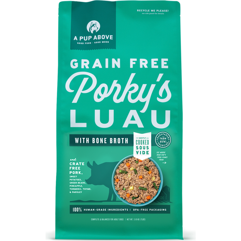 A Pup Above Gently Cooked Frozen Dog Food, Porky's Luau image number null