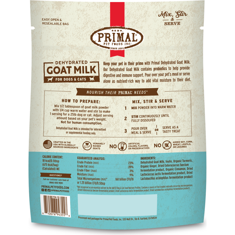 Primal Dehydrated Goat Milk For Dogs & Cats, 5.2-oz image number null