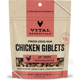 Vital Essentials Raw Freeze-Dried Cat Treats, Chicken Giblets, 1-oz