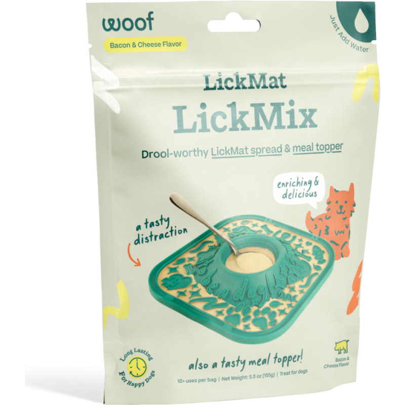Woof LickMix Spread & Pet Meal Topper, Bacon & Cheese, 5.5-oz image number null