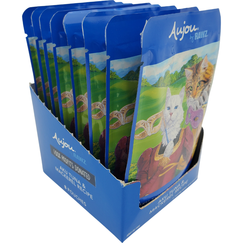 Rawz Aujou Wet Cat Food, Aku Tuna & Mackerel, 2.46-oz image number null
