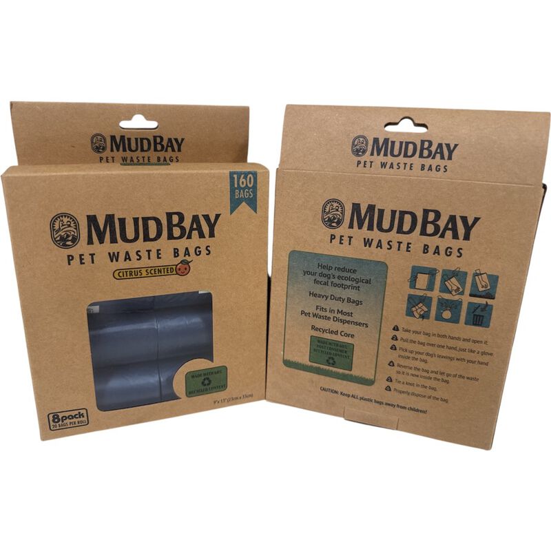 Mud Bay PCR Pet Waste Bags, Scented, 8 Rolls, 160-count image number null