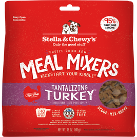 Stella & Chewy's Meal Mixers Raw Freeze-Dried Dog Food Topper, Tantalizing Turkey