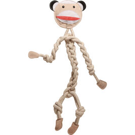 HuggleHounds Rope Knotties Dog Toy, Stuey Sock Monkey, Large