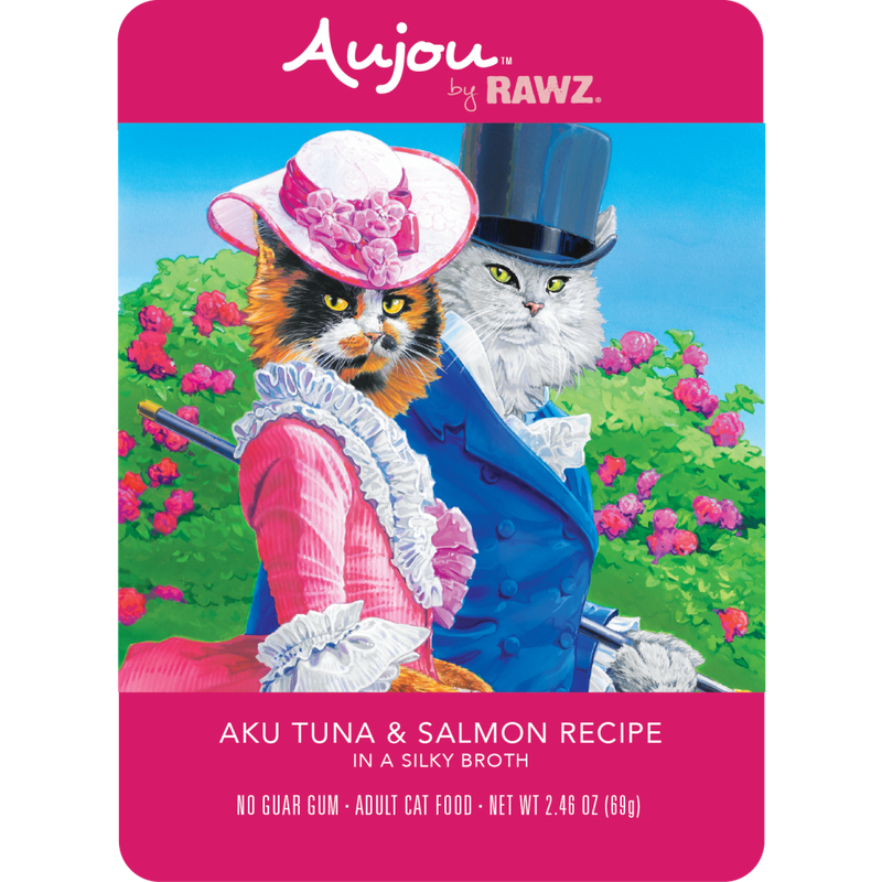 Rawz Aujou Wet Cat Food, Aku Tuna & Salmon, 2.46-oz image number null