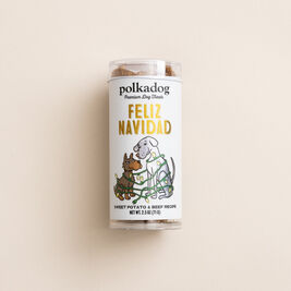 Polka Dog Holiday Dog Treats, Feliz Navidad, Sweet Potato & Beef, 2.5-oz