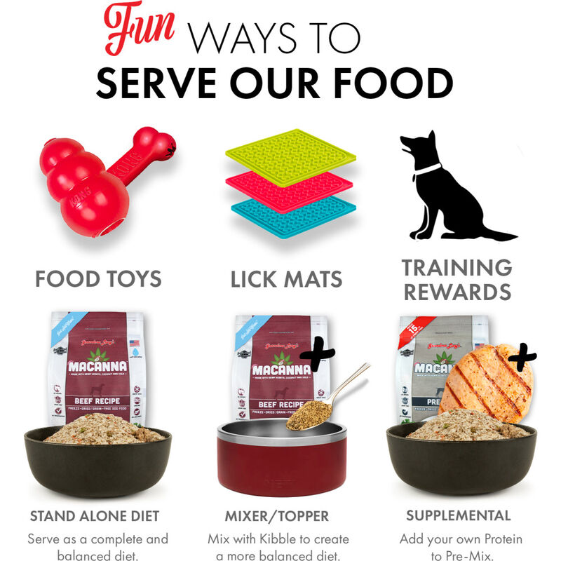 Grandma Lucy's Macanna Freeze-Dried Dog Food, Beef image number null