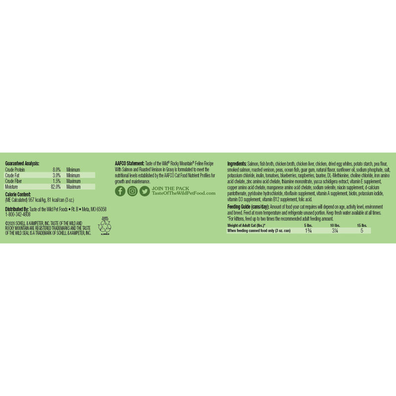 Taste of the Wild Grain-Free Canned Cat Food, Rocky Mountain image number null