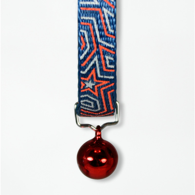 Goli Design Star Gazer Reflective Cat Collar, Red on Blue image number null