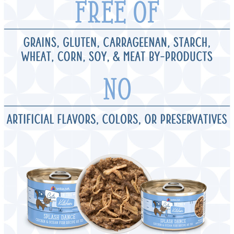 Cats in the Kitchen Originals Canned Cat Food, Splash Dance, Chicken & Ocean Fish, 6-oz image number null