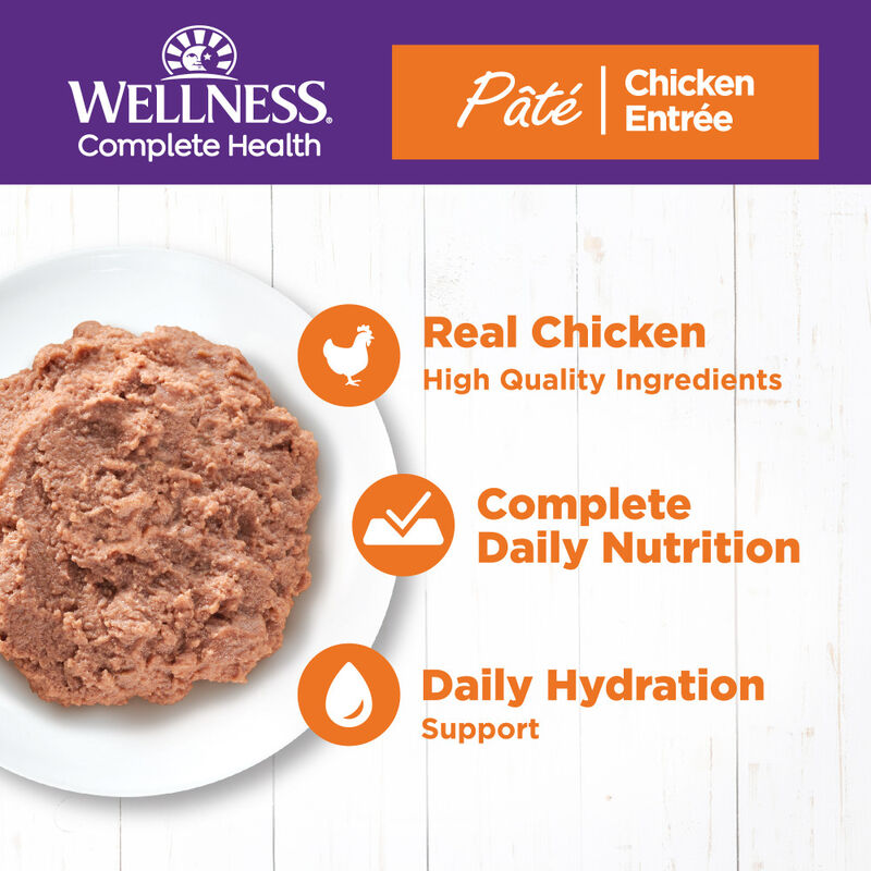 Wellness Complete Health Pate Canned Cat Food, Chicken image number null