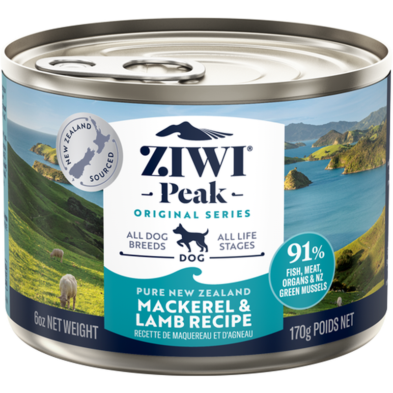 ZIWI Peak Original Series Canned Dog Food, Mackerel & Lamb, 6-oz image number null