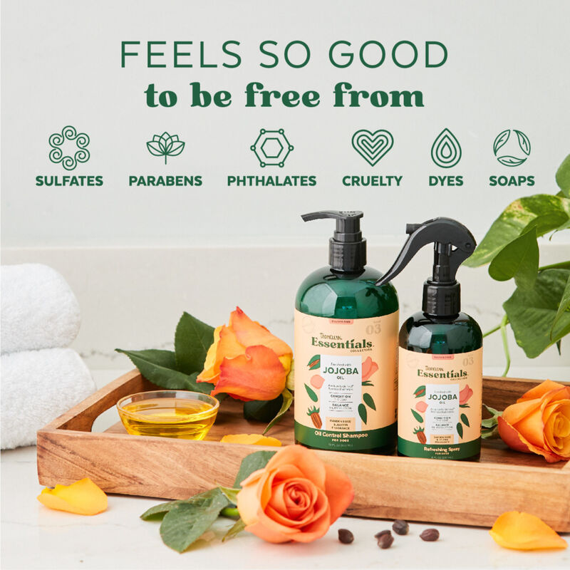 Tropiclean Essentials Oil Control Shampoo for Dogs, Jojoba, 16-oz image number null