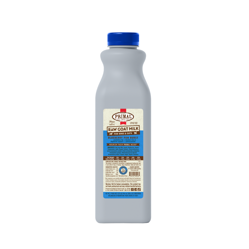 Primal Goat Milk Raw Frozen Pet Food Topper, Blueberry Pom Burst, 32-oz image number null