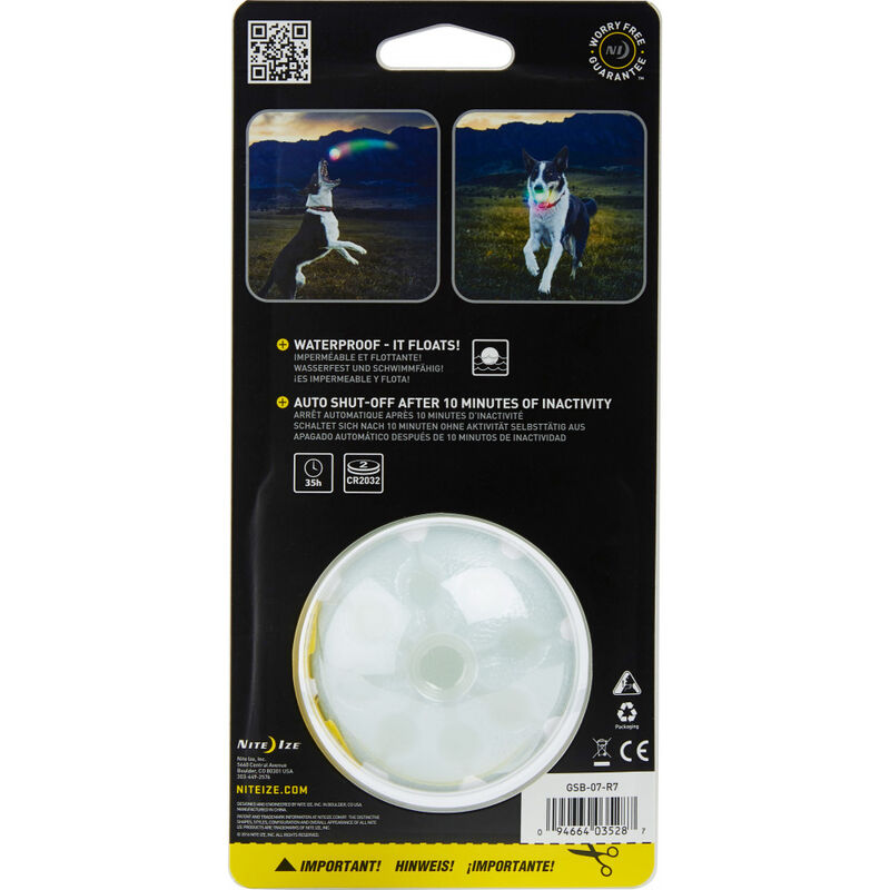 Nite Ize GlowStreak LED Ball Dog Toy, Disc-O image number null