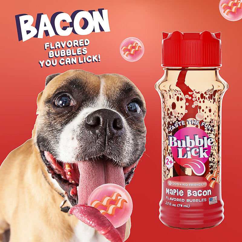 BubbleLick Flavored Dog Bubbles, Maple Bacon, 2.5-oz image number null