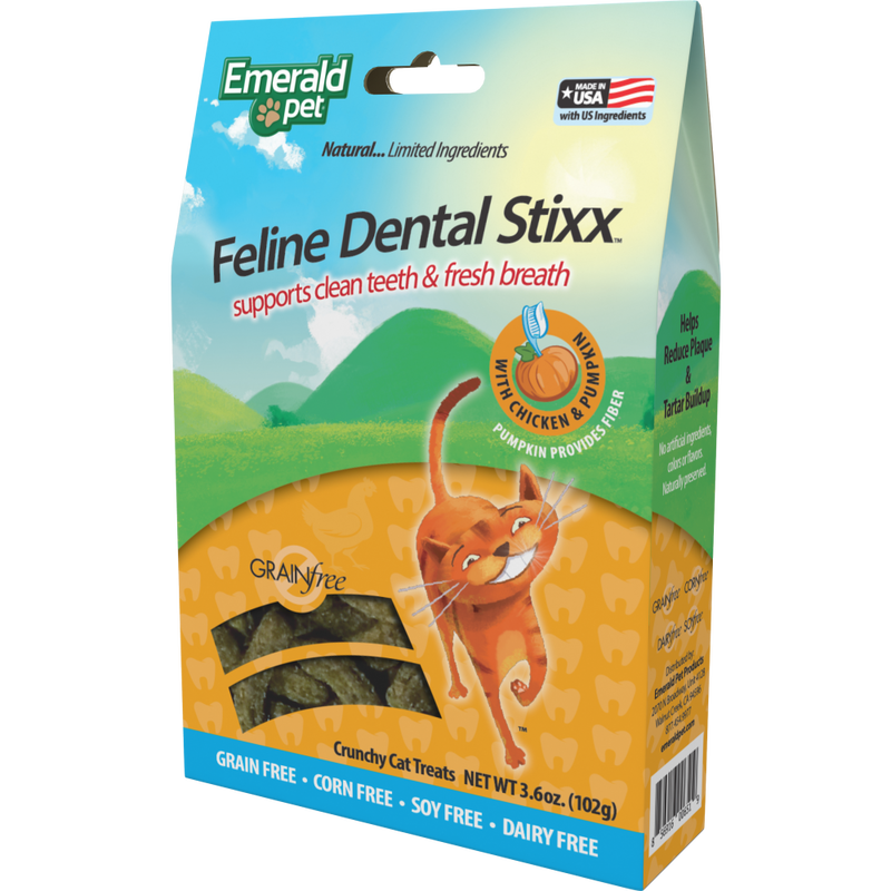 Emerald Pet Dental Stixx Cat Treats, Chicken & Pumpkin, 3.6-oz image number null