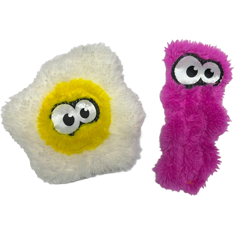 Cycledog Duraplush Catnip Cat Toy, Bacon & Egg image number null