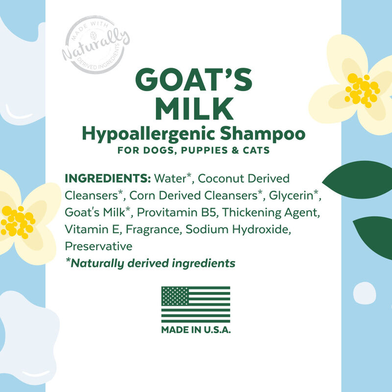 Tropiclean Essentials Hypoallergenic Shampoo for Dogs Puppies & Cats, Goat's Milk, 16-oz image number null