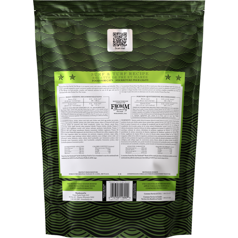 Fromm Four-Star Dry Cat Food, Surf & Turf Formula, 4-lb image number null