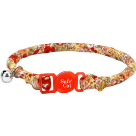 Coastal Round Cat Collar, Red Floral