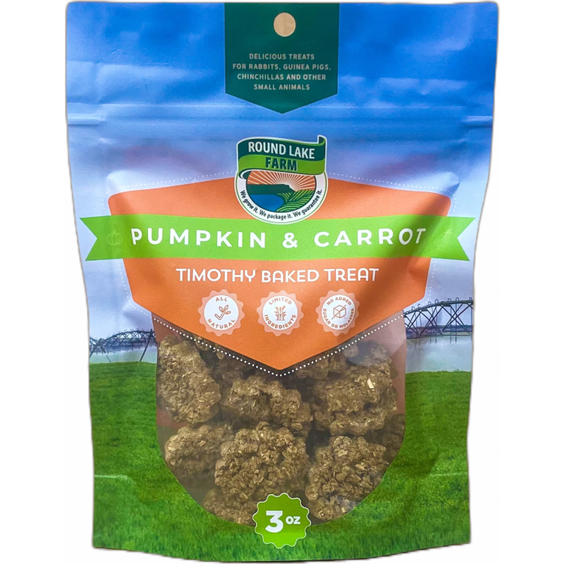Round Lake Farm Timothy Baked Small Animal Treats, Pumpkin & Carrot, 3-oz image number null