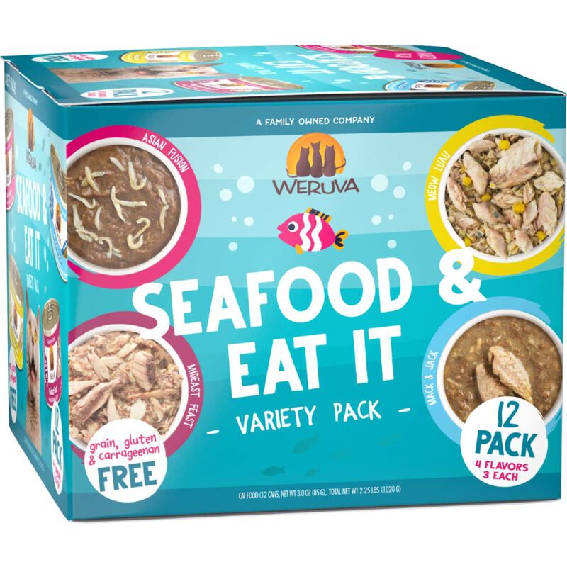 Weruva Classic Canned Cat Food, Variety Pack, Seafood & Eat It!, 3-oz, 12-pack image number null