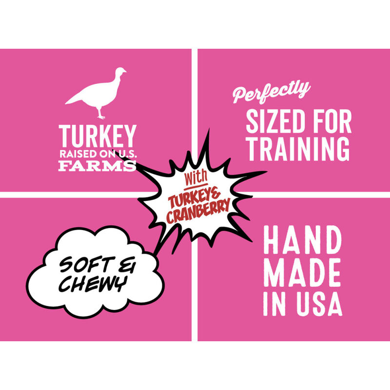 Polka Dog Wonder Nuggets Soft and Chewy Dog Training Treats, Turkey & Cranberry, 10-oz image number null