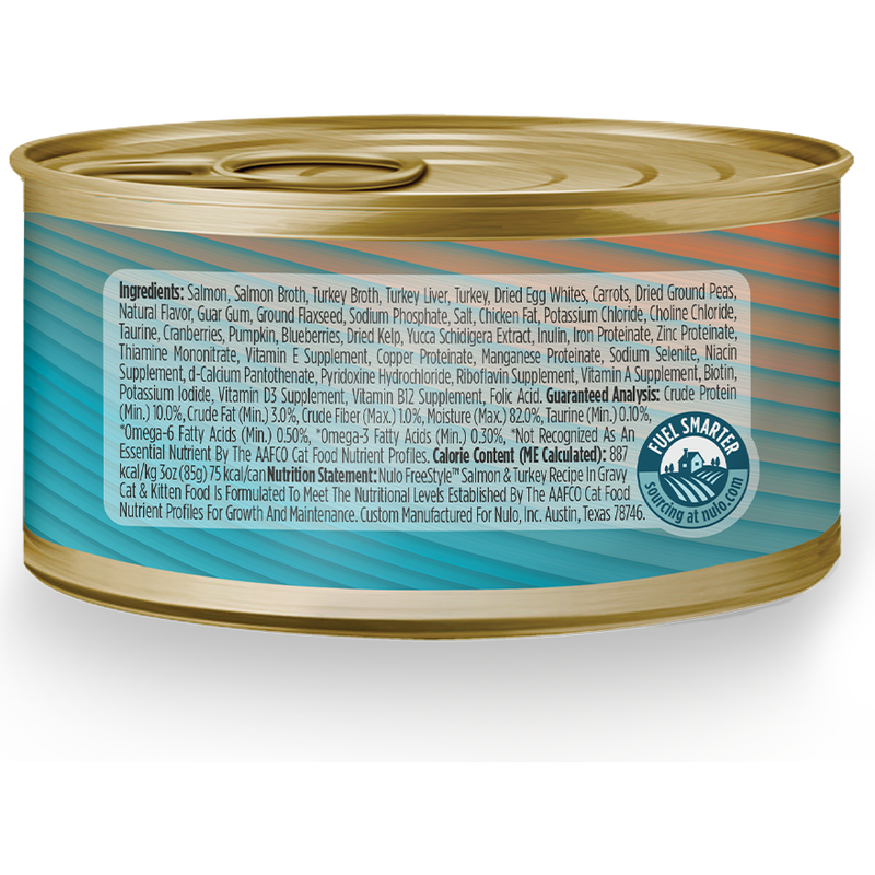 Nulo Freestyle Grain-Free Canned Cat Food, Minced, Salmon & Turkey, 3-oz image number null